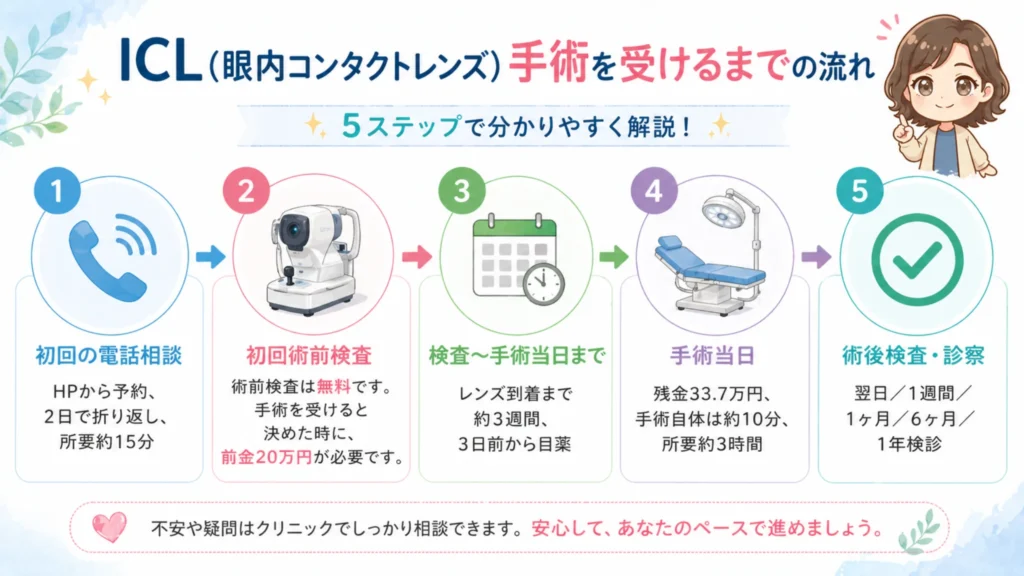品川近視クリニック梅田院ICLの流れ