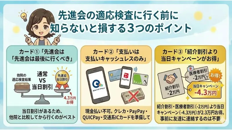 先進会適応検査のポイント